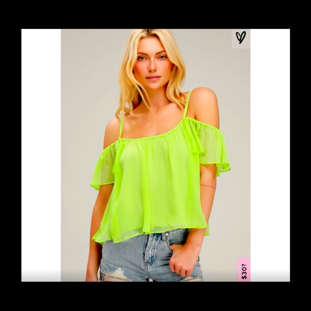 Lulu’s | Lime Green Off The Shoulder Top